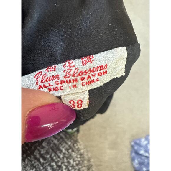 Plum blossom spun rayon silk lined floral embroidered jacket size 38 - Picture 6 of 10